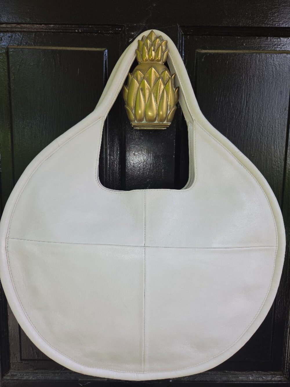 Anthropology Julien Tote leather Ivory large lightweight